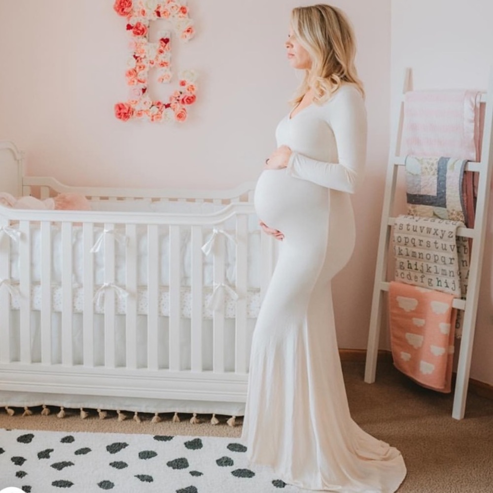 Pink Blush Maternity Long Sleeve Maxi Dress